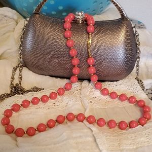 Vintage Bubble gum Beaded Necklace